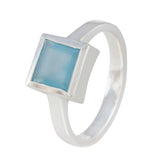 Lucia Aqua Gemstone Solitaire Ring in Silver